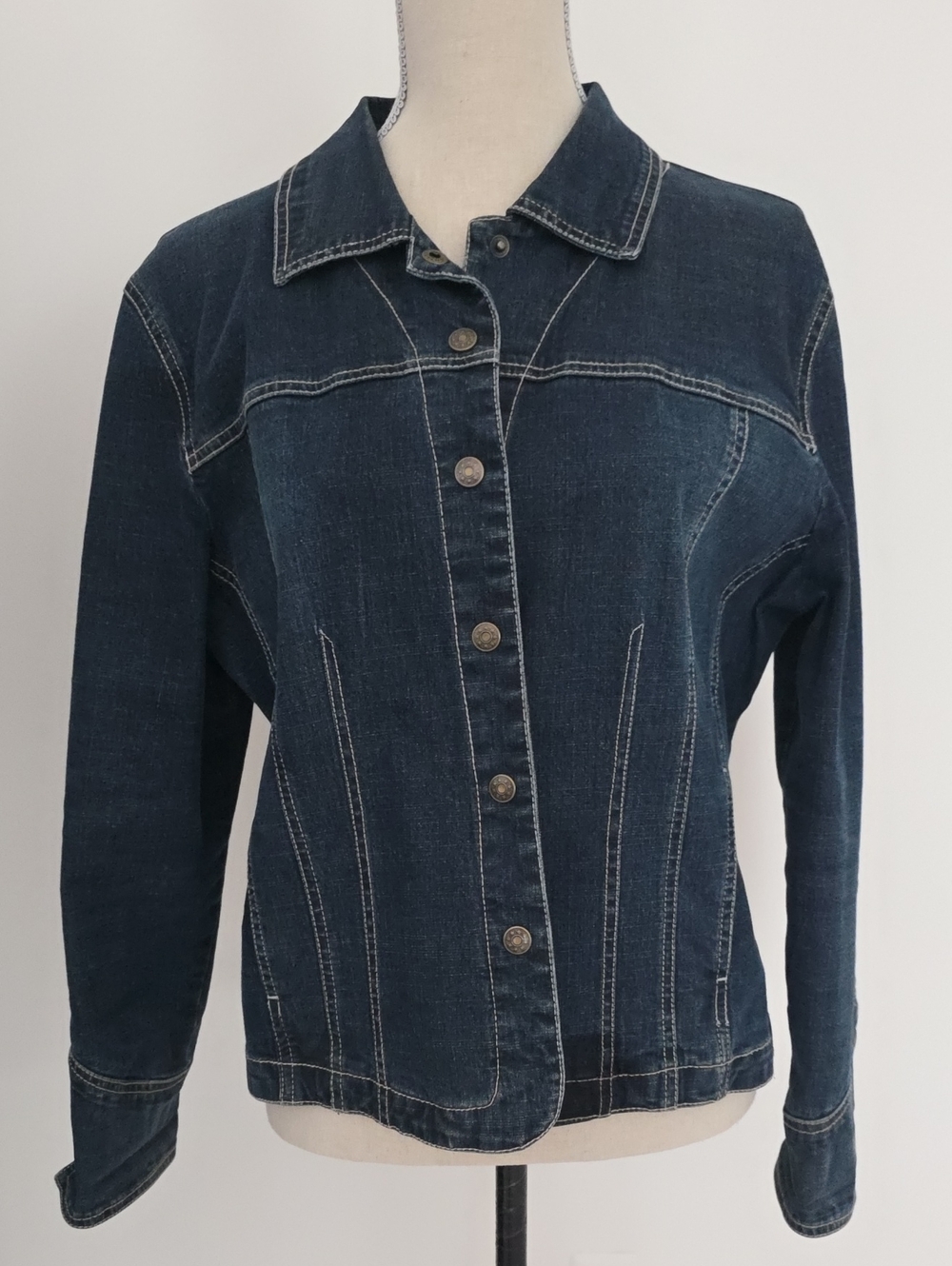 Women's Dark Blue Classic Jean Jacket Size L